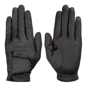Guantes de Golf para Hombre, Mano Izquierda, Material PU, Fabricante OEM, Logotipo Personalizado, Tela Nano, Negro - Product Image 1