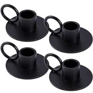 <b>black</b> Iron Flower <b>Candlestick</b> Holder <b>Black</b> Metal Home Decoration Durable Design - Product Image 2