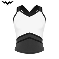 Vente en gros de chemises à manches longues pour pom-pom girls Bigetron Sports pour adultes, costumes personnalisés avec bordure dorée, uniformes de cheerleading