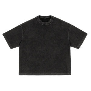 Men's <b>Black</b> 100% Cotton Regular Fit Short Sleeve O-Neck Knitted T-<b>Shirt</b> Casual Solid Color Streetwear Eco-Friendly Customized - Product Image 1