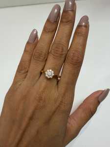 Diamond Flower Stackable <b>Ring</b> Round Cut Lab Grown 14K 18K Solid Gold Solitaire Luxury Promise Floral Band B2B Factory Bulk Price - Product Image 6