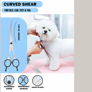 Pet Grooming <b>Scissors</b> Set <b>Dog</b> Hair Cutting Tools With Case Professional <b>Dog</b> Grooming <b>Scissors</b> With Comfortable Grip Handle - Product Image 4