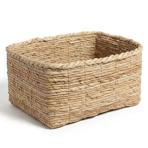 Cesta de Almacenamiento Tejida a Mano de Jacinto de Agua 100% Natural, Estilo Bohemio, Organizador, Decoración del Hogar, Venta al por Mayor, Duradera y Ecológica - Product Image 1