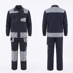 Uniforme de Trabajo para Hombre, 260GSM, Sarga de Polialgodón, Diseño con Paneles Amarillos y Azul Marino, Bordado Personalizado, Serigrafía, Etiqueta Tejida con Logotipo - Product Image 5