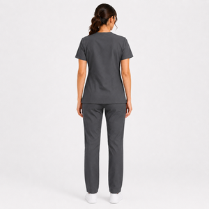 Personalized Medical <b>Scrub</b> Set Women V Neck medical <b>scrub</b> set soft stretch sleeve Healthcare Workwear - Product Image 2