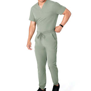 Custom Logo Solid Color Rayon Canvas Hospital <b>Scrubs</b> Uniforms with Needle Detection Nursing <b>Scrub</b> <b>Suit</b> for Unisex - Product Image 2