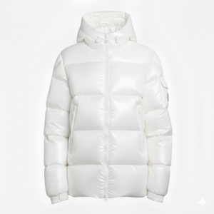 Veste matelassée à capuche unisexe en bleu sarcelle, manteau d'hiver en duvet imperméable, fermeture éclair sur le devant, couleur unie, coupe classique - Product Image 2