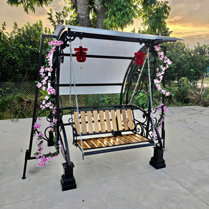 Chaise suspendue de patio en fer forgé sur mesure, ensemble de balançoire de jardin extérieur, structure métallique durable, design élégant, résistant aux intempéries, confort optimal pour le parc - Product Image 6