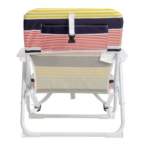 Sedia da Spiaggia di Piccole Dimensioni 56*60*63cm, Capacità 100kg, in Tessuto Oxford con Telaio in Ferro Bianco, Colore Bianco - Product Image 4