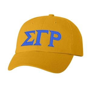 Gorra Premium Pastel con Letras Sigma Gamma Rho, Bordada en Dorado, para Mujer, Ajustable, Casual, Universitaria, Personalizada, Sororidad Griega - Product Image 1