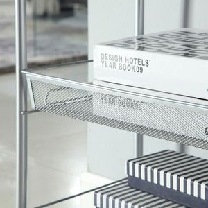 Silver Five-Layer Storage Cart with Honeycomb Mesh Style Removable Features - Product Image 2