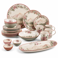 Collection de vaisselle en mélamine aspect grès, motif moucheté neutre, pour restaurants et hôtels modernes