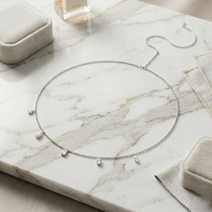 Collier pendentif de luxe plaqué or avec diamants de laboratoire 1.00CTW à taille mixte et sertissage à griffes - Product Image 3