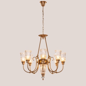 Wholesale Antique Brass Chandelier Bulk Vintage Glass Shade Pendant Light Factory Price <b>Retro</b> Luxury Hanging Lamp - Product Image 1