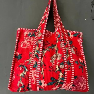 Bolso Tote Acolchado de Algodón Estampado: Bolso de Compras Étnico Indio - Product Image 4