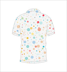 Mens White Multicolor Random Dot Polo Shirt Custom Sublimation Short Sleeve Summer Casual Breathable Lightweight Golf Shirt - Product Image 2