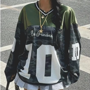 เสื้อเจอร์ซีย์อเมริกันฟุตบอลแบบสตรีทแวร์ พิมพ์ลาย โพลีเอสเตอร์ 100% ระบายอากาศได้ดี  แบบยูนิเซ็กซ์  ปักโลโก้ตัวอักษร  ชุดทีม  รับสั่งทำได้ - Product Image 3