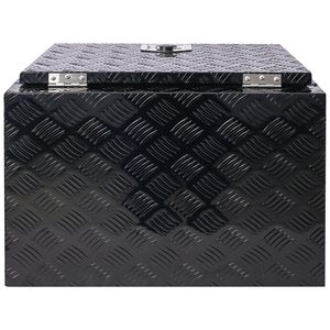 Caja de herramientas de aluminio resistente de 24 pulgadas para cama de camión, almacenamiento de recogida de remolque al aire libre, organizador de almacenamiento para RV, llaves de bloqueo debajo de la carrocería, negro - Product Image 5
