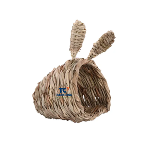 Accesorio de jaula Natural de algas marinas tejidas a mano más vendidas, túnel de escondite con patrón de animales para conejos, hámsteres, conejillos de indias - Product Image 1