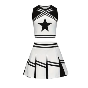 Ventes en gros d'uniformes de cheerleading personnalisés de haute qualité, design personnalisé, 100% polyester, légers, imprimés par sublimation, service OEM - Product Image 1