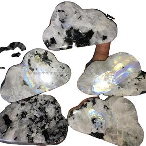 Venta al por mayor Arco Iris piedra lunar más vendido tallado cristal nube forma Reiki curación Feng Shui piedra semipreciosa para la meditación - Product Image 1