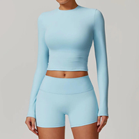 Ensembles de yoga pour femmes 7 pièces, coupe amincissante, ceinture élastique de haute qualité, dentelle florale/leopard, spandex/nylon, logo personnalisé, gym, fitness