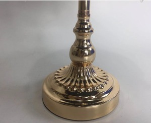 Elegant Gold <b>Cake</b> <b>Stand</b> Set 3 Piece Round Metal With Crystal Beads Handmade Display <b>Stand</b> - Product Image 3