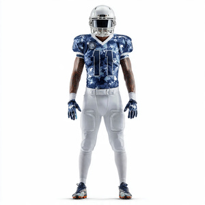 American Youth Football Uniform 100% Polyester V Neck Jersey Tops American Football <b>Pants</b> Set Custom Football Uniforms - Product Image 4