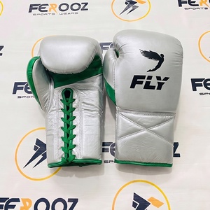 Guantes de Boxeo Fly de Cuero con Cordones, Plateados y Rosas, Transpirables, Unisex, para Entrenamiento de Boxeo, Gimnasio, Sparring, Equipamiento OEM - Product Image 5