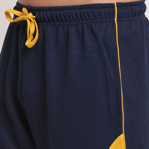 Men's 2 Piece Quick Dry Sportswear <b>Set</b> Mustard Yellow & <b>Navy</b> Blue Color-Block Tracksuit Custom Logo Breathable <b>Gym</b> Training Kit - Product Image 5