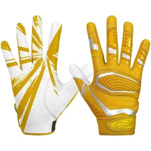Gants de sport en gros, robustes, pour football américain, avec logo personnalisé, poignées antidérapantes, extensibles, ajustables avec boucle de poignet - Product Image 4