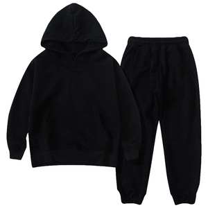 Boys Cotton Tracksuit Set Hooded <b>Sweatshirt</b> Joggers Solid Color Casual Loose Fit Full Length Autumn Wear 2027 - Product Image 3