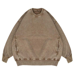 เสื้อสเวตเชิ้ตคอกลมผู้ชาย สีพื้น ผ้าถัก 100% คอตตอน ทรงโอเวอร์ไซส์ สวมใส่สบายๆ สำหรับฤดูใบไม้ร่วง - Product Image 6