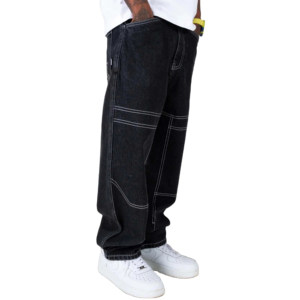 Pantalones Vaqueros Anchos Personalizados para Hombre, Estilo Casual Transpirable, Logotipo Bordado, Ropa Urbana - Product Image 4