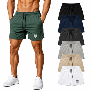 Shorts de course athlétiques à séchage rapide pour hommes, logo personnalisé, shorts de sport en mesh pour la salle de sport et l'entraînement - Product Image 3