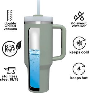 40 oz Tumbler thép không gỉ 30oz 40 oz du lịch ngoài trời cốc cà phê biểu tượng tùy chỉnh in rơm cup 40 oz với xử lý - Product Image 5