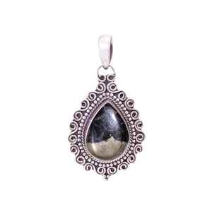 Pendentif en pyrite fait main, collier en argent sterling 925, bijou de luxe, cadeau pour femme - Product Image 3