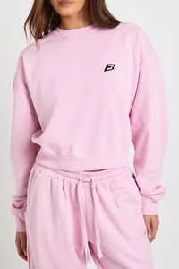 เสื้อสเวตเชิ้ตคอกลมผู้หญิง สีพื้น แขนยาว ผ้าฝ้ายถัก สำหรับใส่ในฤดูใบไม้ร่วง เสื้อสเวตเชิ้ตคอกลมลำลอง - Product Image 2