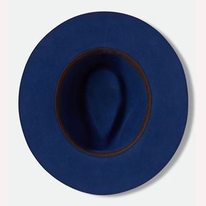 Blue 100% Polyester Fedora <b>Hat</b> Brown Ribbon <b>Band</b> Unisex Casual Wide Brim Hand Embroidery Digital Printing Four Seasons Fashion - Product Image 4