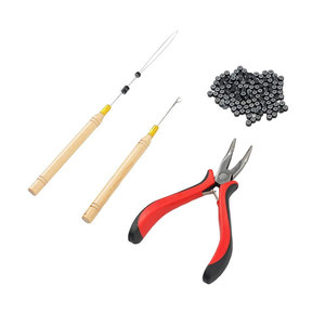 Kit de pinces à extensions capillaires professionnelles en acier inoxydable noir, marque privée, haute qualité, maintien ferme, vente en gros - Product Image 1