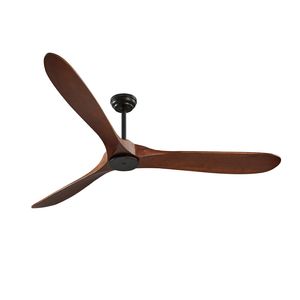 Ventilatore da soffitto moderno a basso profilo da 72 pollici con telecomando a 6 velocità, 3 pale in legno, motore DC reversibile e luce integrata - Product Image 1