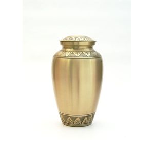 Hand Engraved Brass Cremation Urn for Human Ashes Adult <b>Large</b> Funeral Metal Urns Black Gold Memorial Urn with <b>Keepsake</b> Set - Product Image 6