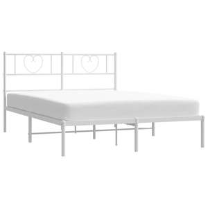 Cadre de lit en métal blanc 53,1 x 74,8 pouces avec tête de lit sans matelas - Product Image 3