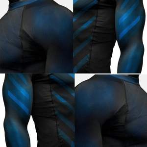 T-shirt de compression unisexe, tissu extensible ajusté, haut de récupération musculaire pour la salle de sport, la remise en forme et les sports - Product Image 5