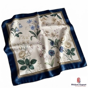 Pañuelo de Seda de Lujo con Estampado Personalizado de Alta Calidad, Pañuelo Cuadrado Ligero para Mujer, Fabricante OEM ODM Malta - Product Image 1
