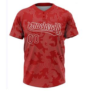 La mejor calidad, camisetas de béisbol hechas a medida para hombre, últimos diseños, camiseta de béisbol ligera al por mayor, Color rojo - Product Image 4