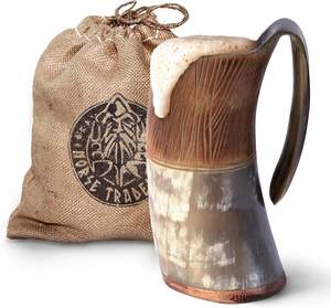 <b>Gift</b> Accessories Vintage Drinking Horn Mugs 6-10 Reusable 100% Natural Horn Eco Friendly Viking Beer Glasses - Product Image 4