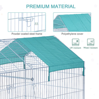 Grand poulailler pliable en fer pour l'extérieur avec couverture résistante aux intempéries, bac en plastique et motif animalier pour jardin