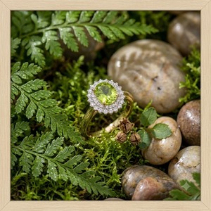 925 Silver 1 Micron Gold Plated <b>Peridot</b> Ring Oval Green Gemstone Halo Ring Custom Wholesale <b>Jewelry</b> Manufacturer Supplier - Product Image 4