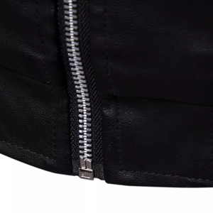 Hot Selling Custom Men's Biker <b>Genuine</b> <b>Leather</b> <b>Jacket</b> Black Autumn Winter Motorcycle Eco-Friendly Quick Dry Breathable for Men - Product Image 5